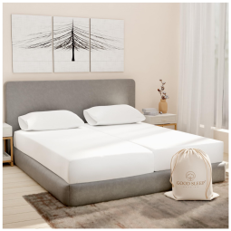 Conjunto de Lençóis em Algodão Egípcio de 1000 Fios, Tamanho Split King, Super Macio e Respirável, Good Sleep Bedding