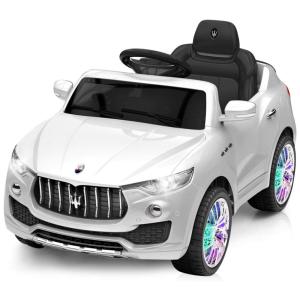 Costzon Carro Elétrico para Crianças, 1 Assento, Recarregável com Controle Remoto e MP3, Branco