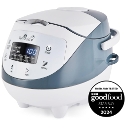 Yum Asia YUM EN06US Panela de Arroz Elétrica 0.6L com Painel de Controle Digital, 600W, 110V, Branca