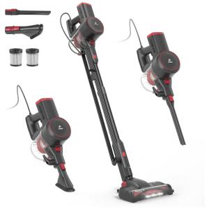 Aspirador de Pó com Sucção de 20 Kpa e Iluminação LED para Pisos Duros, 110V Girnoor G160, Preto