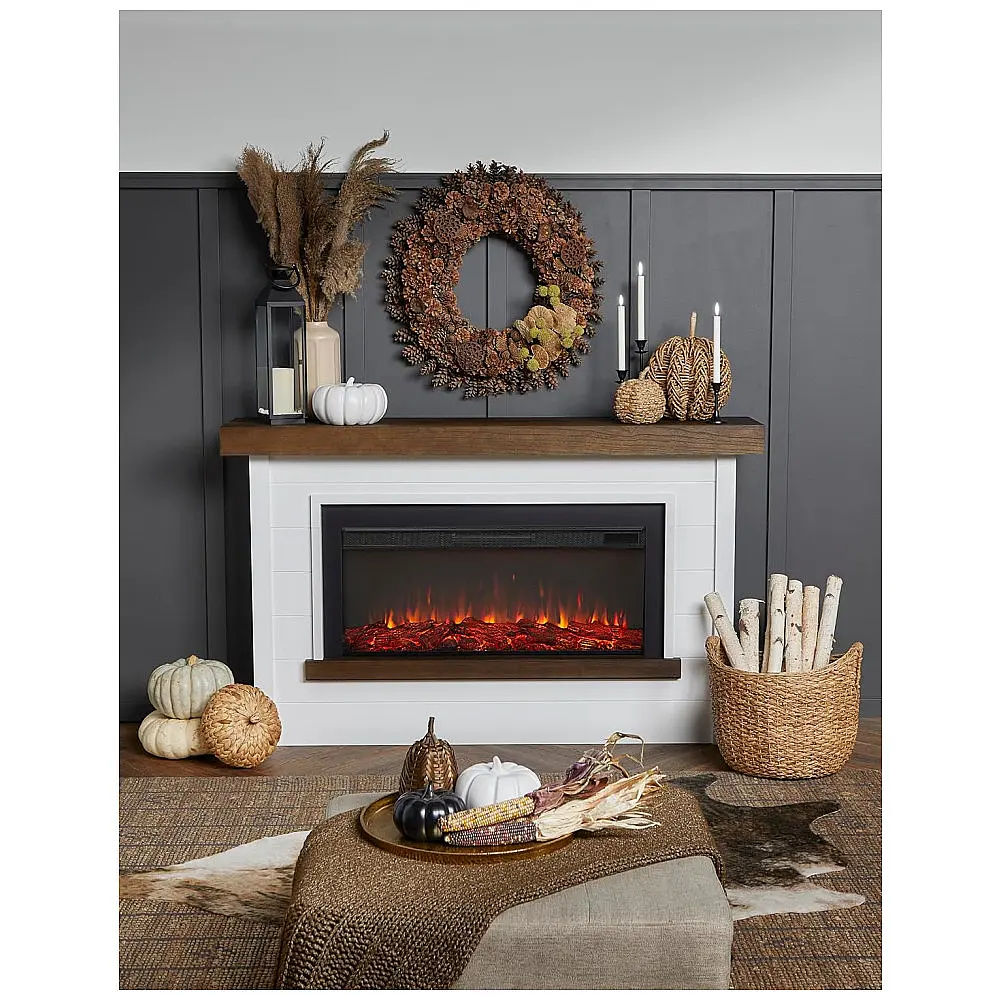 Lareira Elétrica Real Flame Bernice 170,18 cm com Suporte para Sala de Estar ou Quarto, Inserto de Lareira Substituível, Efeito Realista de — foto 2