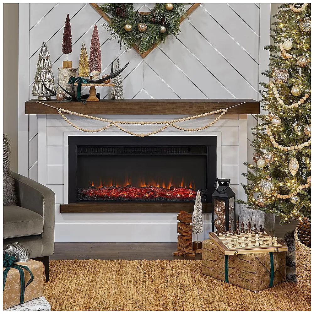 Lareira Elétrica Real Flame Bernice 170,18 cm com Suporte para Sala de Estar ou Quarto, Inserto de Lareira Substituível, Efeito Realista de — foto 3