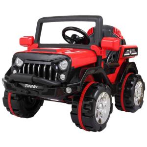 TOBBI Carro, Carrinho Elétrico 2 Assentos 12V, com Controle Remoto e 3 Velocidades, Vermelho