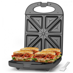 Sanduicheira Elétrica 4 Fatias Baker's Friend Grafite 1000W Indicador Luminoso 120V 34x24x10 cm