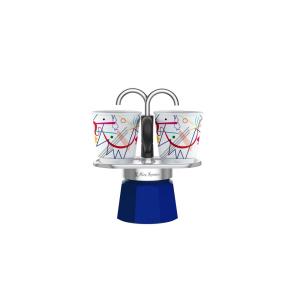 Mini Cafeteira de Café Expresso Manual 95 mL Bialetti, Alumínio, Azul