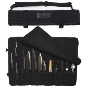 Asaya Estojo, Bolsa Portátil para Facas com 10 Slots, Facas não Incluídas, Preto