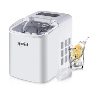 Máquina de Gelo Automática Portátil Produz até 14kg, 24H, Cor, 110v, HUMHOLD HDZB 15AA, Prateado