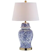 Abajur Luminária de Mesa em Cerâmica, Estilo Tradicional com 74 cm de Altura para Quarto, Sala de Estar e Escritório, 110V 100W, JONATHAN Y