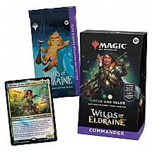 Magic The Gathering Selvas de Eldraine Deck de Commander - Virtude e Valor com 100 Cartas e Acessórios