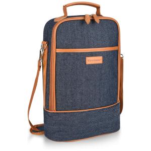 Bolsa Térmica Para Transporte de Vinhos até 2 Garrafas, TIRRINIA, Azul