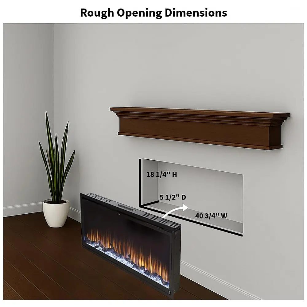 Lareira Elétrica Touchstone 106x49cm 1500W WiFi Alexa LED Embutir 110V — foto 2