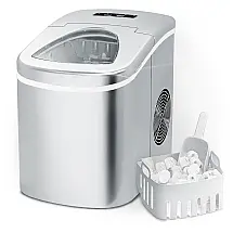 Máquina de Gelo Automática Portátil até 11 kg de Gelo em 24h, 110v, SMAD HZB 12A 3, Prateado