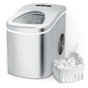Máquina de Gelo Automática Portátil até 11 kg de Gelo em 24h, 110v, SMAD HZB 12A 3, Prateado