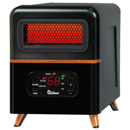 Aquecedor Elétrico com Sistema de Aquecimento Duplo Híbrido, 1500W 110V, Dr Infrared Heater DR978, Preto