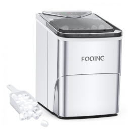 Máquina de Gelo até 11 kg em 24H Portátil, 110v, FOOING, Prateado