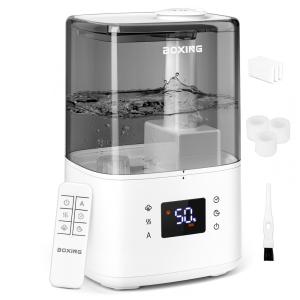 Ultrassônico umidificador de ar quente e frio Boxing para quarto e sala grandes, com controle remoto, difusor de aromas, tanque de água de