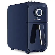 Fritadeira Elétrica AirFryer 4L em Aço Inoxidável com Cesto Antiaderente e Livro de Receitas, 1400W, 110v, NUTRIFRYER, Azul