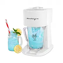 Máquina de Raspadinha Slush Nostalgia Branca 1,2L Mistura Automática 120V