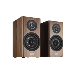 Caixa acústica bookshelf Polk Audio Reserve R100 nogueira, tweeter anelar 25 mm Pinnacle, woofer Turbine 133 mm, Hi-Res, Dolby Atmos e IMAX