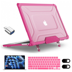 Capa Rígida Antichoque Pink XK para MacBook Air 15″ (2023–2025, Modelos A3241/A3114/A2941, M2/M3/M4) – MEEgoodo
