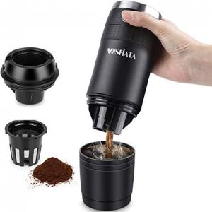 Máquina de Café Expresso Portátil Mosfiata Manual Compatível Pó e Cápsula Bateria 2AAA