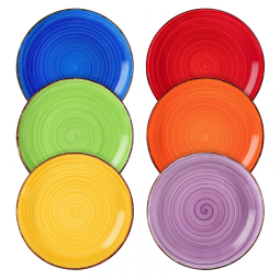 Conjunto de Pratos de Sobremesa 6 Un em Cerâmica, vancasso Bonita, Coloridos