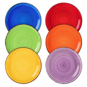 Conjunto de Pratos de Sobremesa 6 Un em Cerâmica, vancasso Bonita, Coloridos