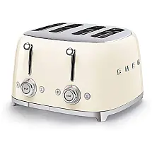 Smeg TSF03 Torradeira Elétrica de 4 Fatias, Aço Inoxidável, 1800W, 110V, Branca