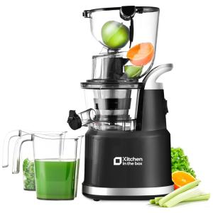 Centrifuga de Frutas com Calha de 9 cm de Largura, sem BPA e Fácil de Limpar, 110V 200W, Kitchen in the box, Preta