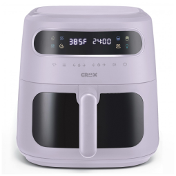 Fritadeira elétrica air fryer digital 8L CRUX x Marshmello lavanda TurboCrisp 1750W com controle de temperatura e timer programável, 110V