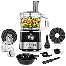 KTMAII Processador de Alimentos 2 Velocidades em Aço Inoxidável, 650W, 110V, Preto