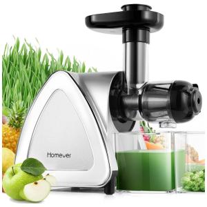 Máquinas de espremedor, extrator de espremedor de mastigação lenta Homever fácil de limpar, espremedor de prensa a frio para todas as frutas