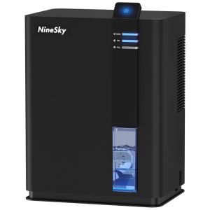 Desumidificador para Casa 10L com Desligamento Automático, Luz LED e Área 74m2, NineSky, Preto