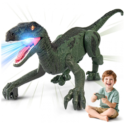 Joguete de Dinossauro para Crianças: Controle Remoto , com Passeio, Sons Realistas, Modo Demonstração, Recarregável - Rcfunkid