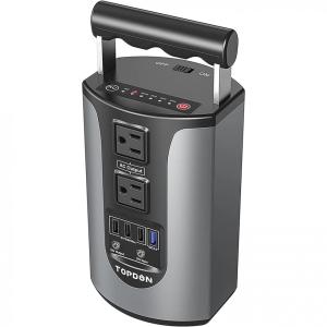 TOPDON Gerador de Energia Solar Portátil com 2 Tomadas AC 110V, 200W e 4 USB