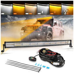 Barra LED Offroad com 24000 Lúmens e 6 Modos Âmbar, 240W, Auxbeam, Preto