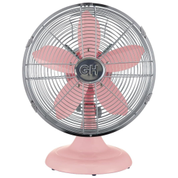 Ventilador de Mesa Retrô com 3 Velocidades, 110V, Good Housekeeping 92604, Rosa