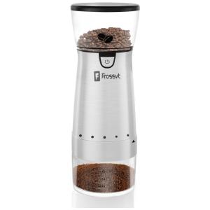 Moedor de Café Elétrico Portátil Ajustável com 5 Configurações de Moagem, 110V, Frossvt, Prata