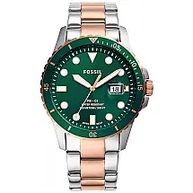 Relógio Masculino Analógico de Quartzo com Pulseira de Aço Inoxidável, Fossil FS5658, Dourado e Verde