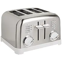 Torradeira Elétrica, Com 4 fatias, Branca, 110v, CUISINART CPT 180W, Branco