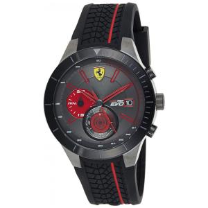 Relógio de silicone e quartzo masculino, SCUDERIA FERRARI RED REV EVO CHRONO, Preto