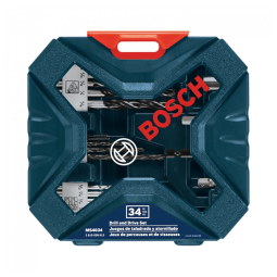 Kit de Brocas 34 Peças com Estojo, BOSCH MS4034, Verde Escuro