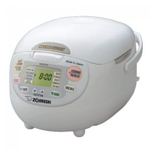 Panela de Arroz Elétrica até 10 Xícaras não Cozidas com Função de Aquecer, 110V 680W Zojirushi NS ZCC18, Branca Preimum