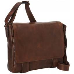 Bolsa Maleta de Couro Caído Unissex para Laptop, FRYE, Marrom