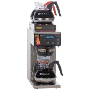 Cafeteira Automática BUNN Axiom DV3 com Duas Resistências Superiores, Torneira de Água Quente e Funil SplashGuard - Prata