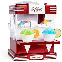 Maquina de raspadinha, inclui 2 copos de plástico reutilizáveis e colher de gelo, vermelho retrô, NOSTALGIA RSM602, Vermelho