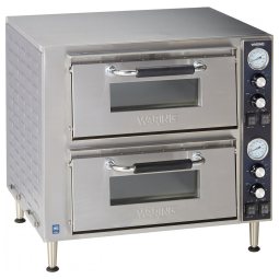 Forno de Pizza de 2 Andares com Porta Dupla, Pernas Ajustáveis, Controles Independentes de Ligar e Desligar, 220V 3200W, Waring WPO750