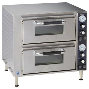 Forno de Pizza de 2 Andares com Porta Dupla, Pernas Ajustáveis, Controles Independentes de Ligar e Desligar, 220V 3200W, Waring WPO750