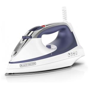 Ferro de Passar a Vapor em Aço Inoxidável com Anti Gotejamento, 110V, Black Decker IR1070S, Azul