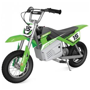 Moto Elétrica Infantil para Trilha a Bateria 24V até 22 km, h 250W Idade Rec 13 Anos, Razor MX400, Verde